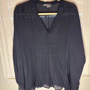 Vince navy silk tunic blouse size 12